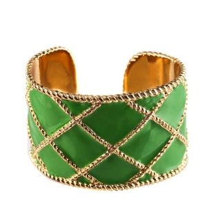 LILLY PULITZER green gold cuff bracelet bangle $52